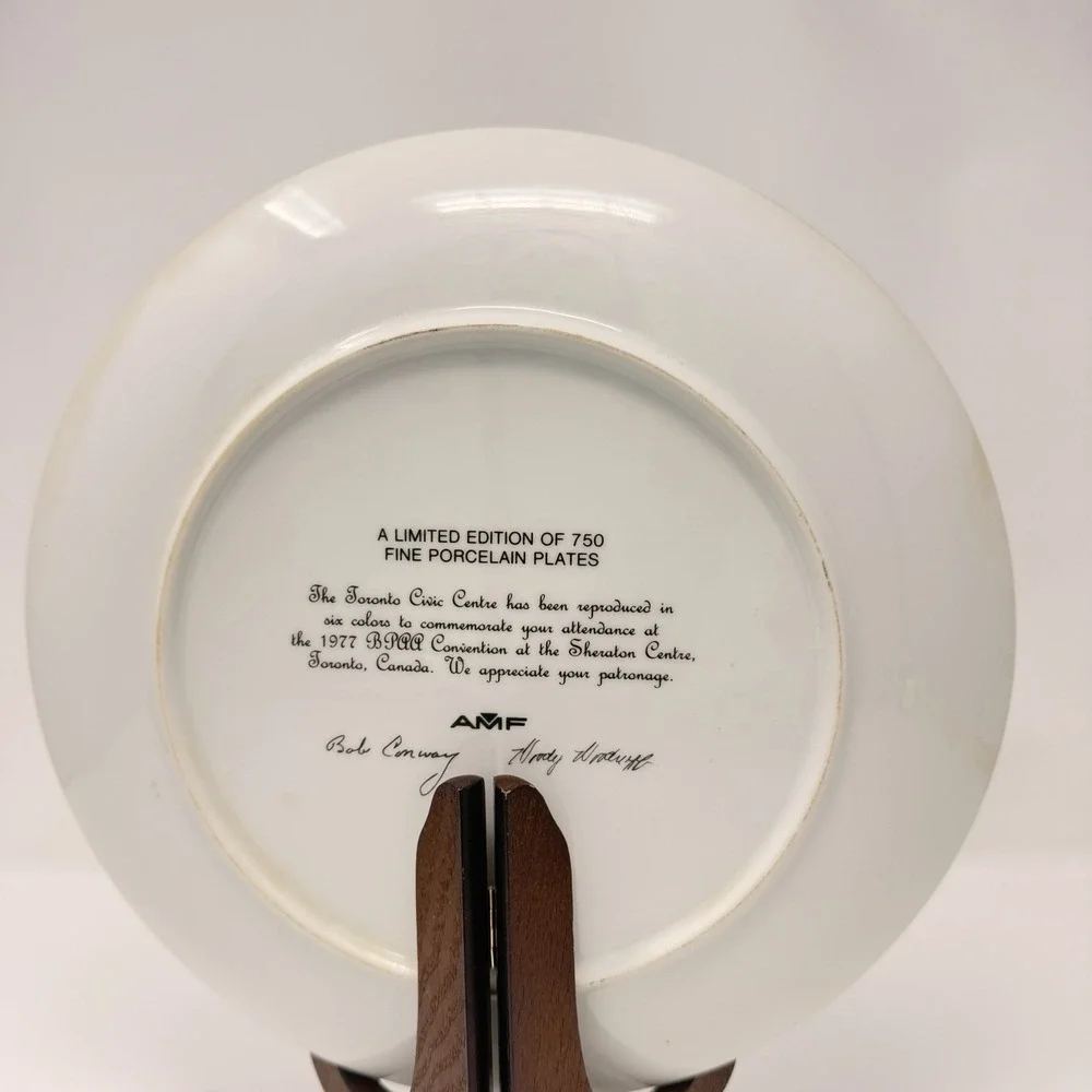 AMF Bowling BPAA Convention 1977 Toronto‎ Civic Centre Porcelain Plate 10